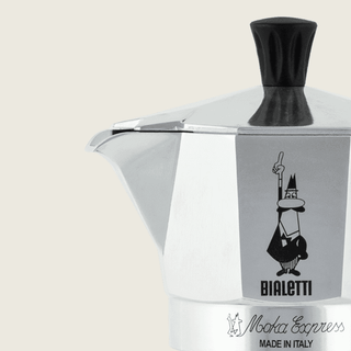Bialetti Logo auf  Moka Express Silber