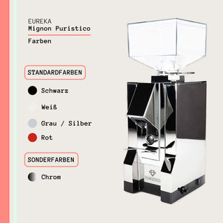 Eureka Mignon Puristico Farbvarianten