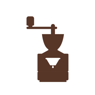 Kaffeemühle mit Filtersymbol für Filterkaffee