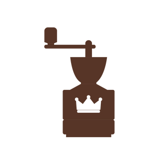 Kaffeemühle mit Kronensymbol für die Kategorie High-End