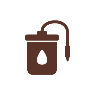 Icon eines Milchbehälters mit Schlauch und Tropfensymbol für das Nivona-Milchsystem