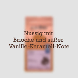 Vela Geschmacksprofil – nussig, mit Brioche und süßer Vanille-Karamell-Note.