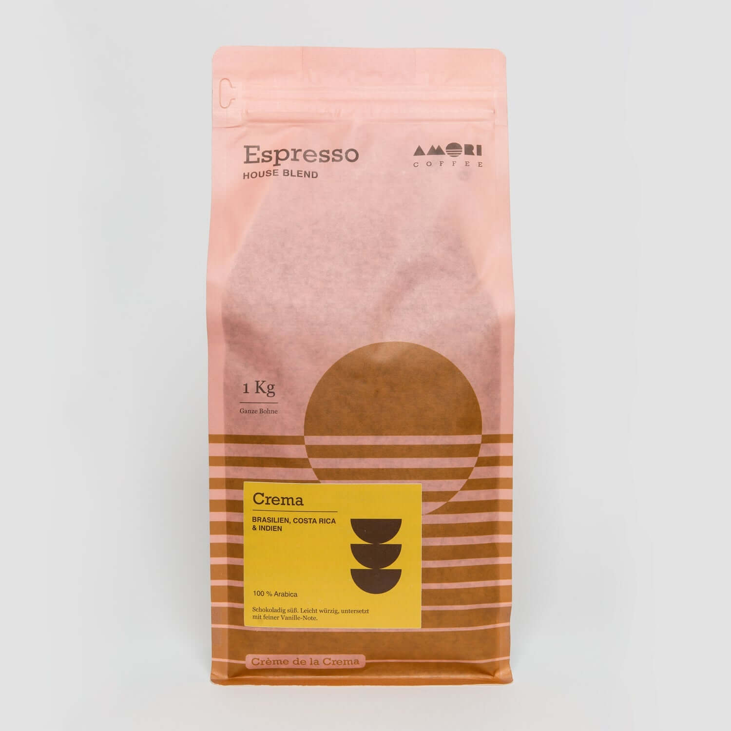 1kg AMORI Coffee Espresso Crema – Großpackung für Kaffeeliebhaber.
